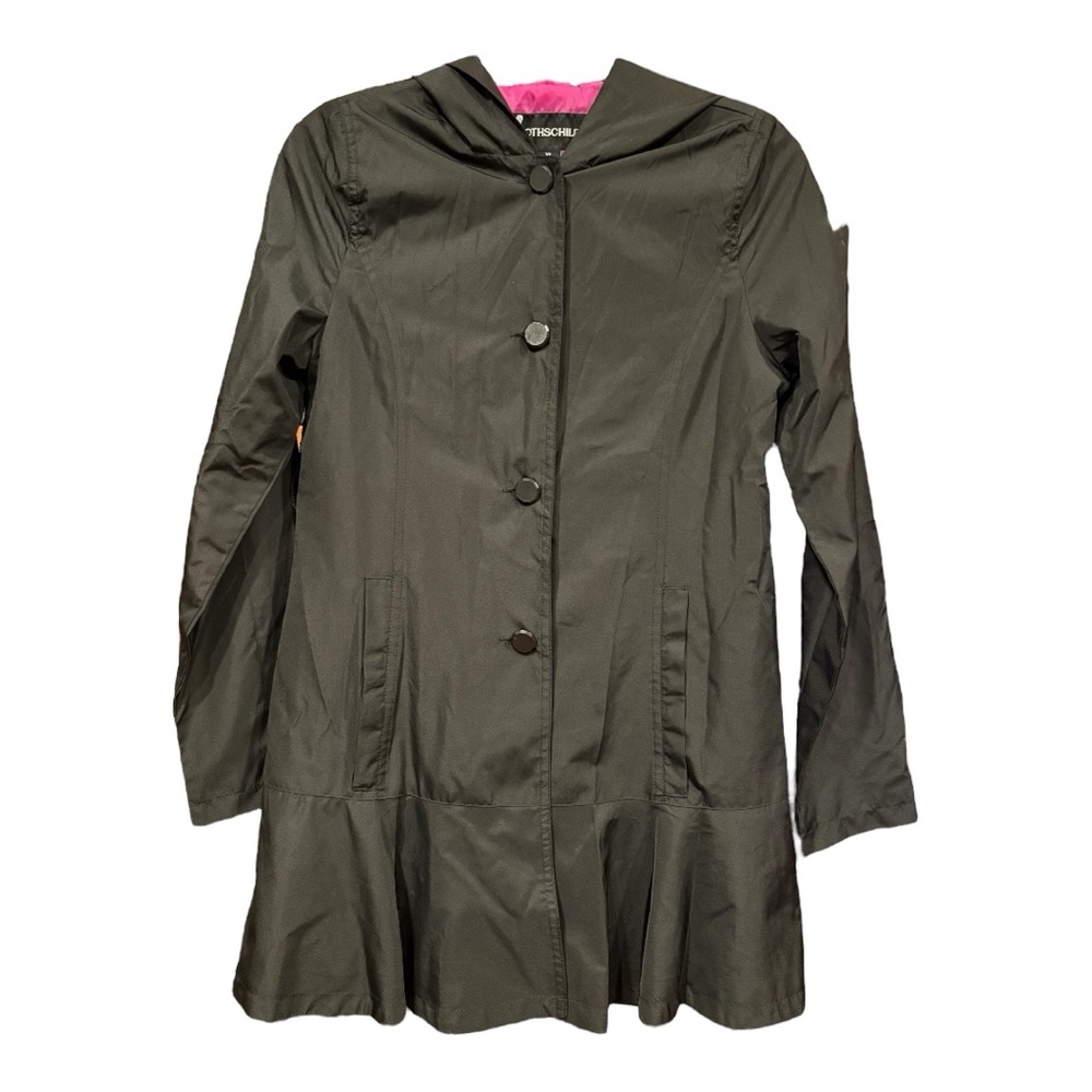Rothschild Black Hooded Ruffle Hem Coat Girls XL (16) AR1